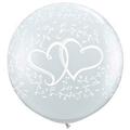 Mayflower Distributing 36 in. Entwined Hearts-A-Round Foil Balloon Balloon - Clear 55256